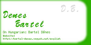 denes bartel business card